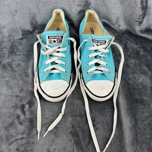 Women's Chuck Taylor Converse All Star Aqua Blue Low Top Canvas Sneakers Size 7